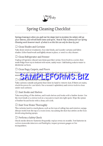 Spring Cleaning Checklist 4 pdf free